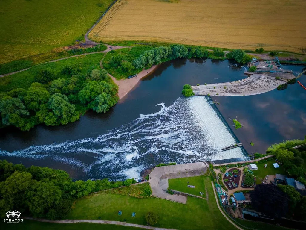 Beeston Wier drone photo