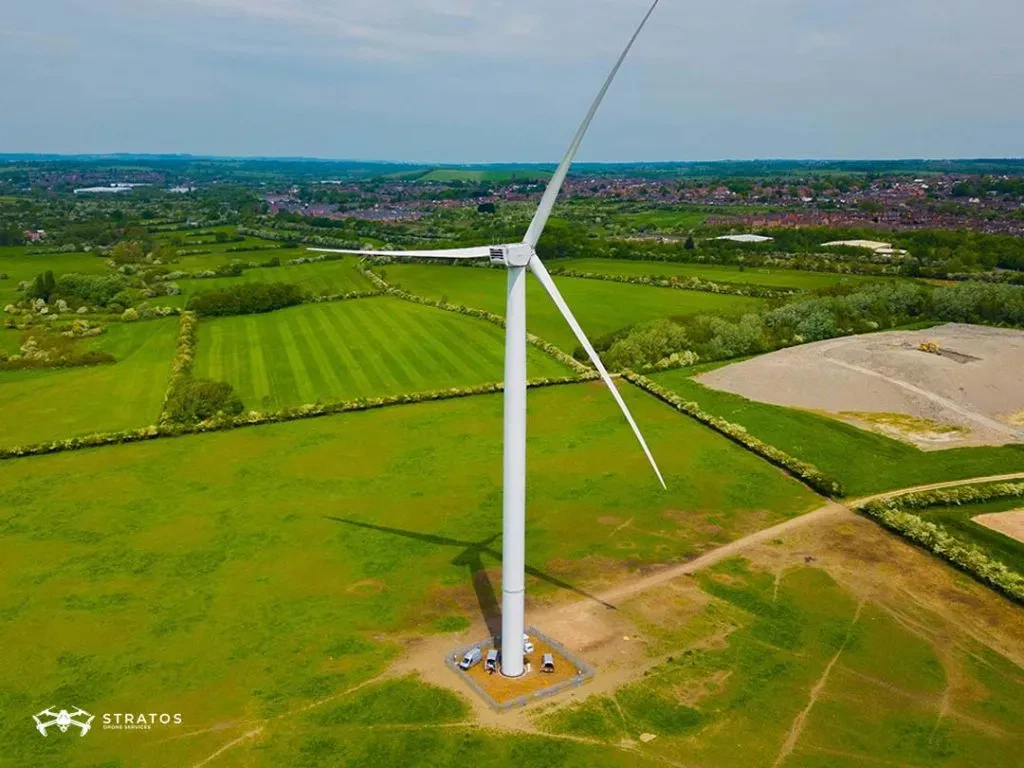 Wind turbine drone photo