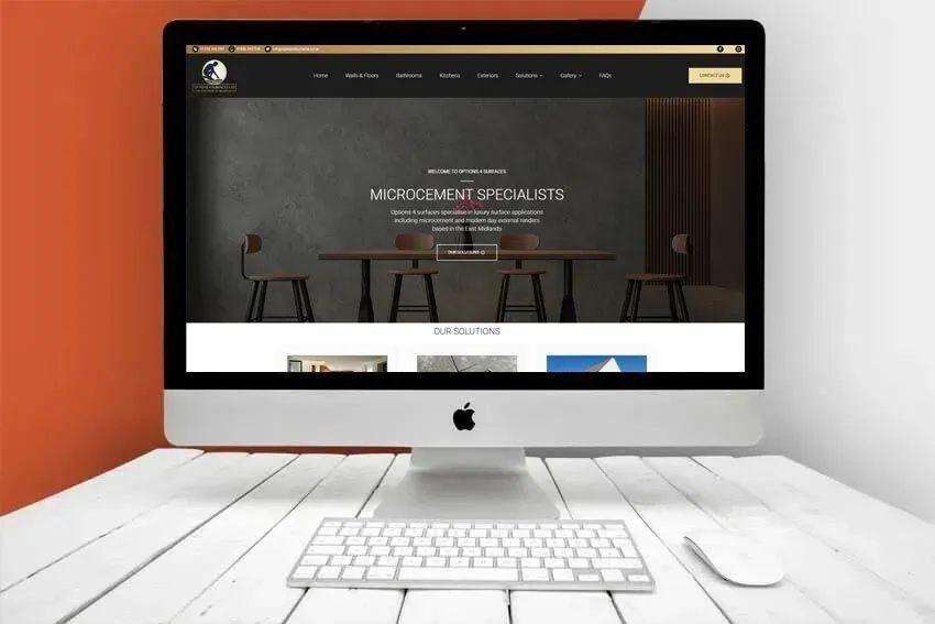Options 4 Surfaces Website design Example